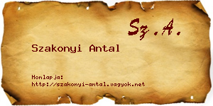 Szakonyi Antal névjegykártya